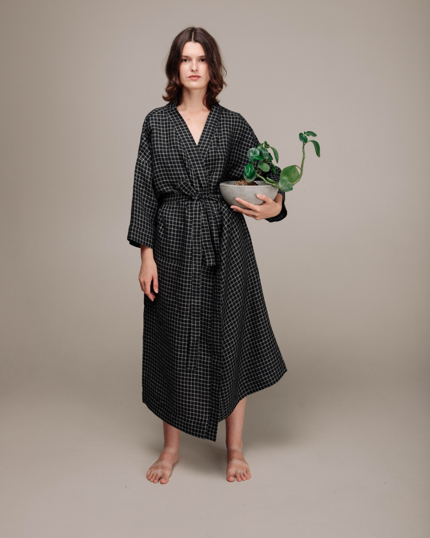 Unisex linen robe