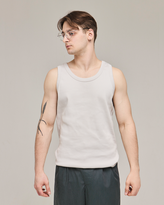 Men's ribbed milky top