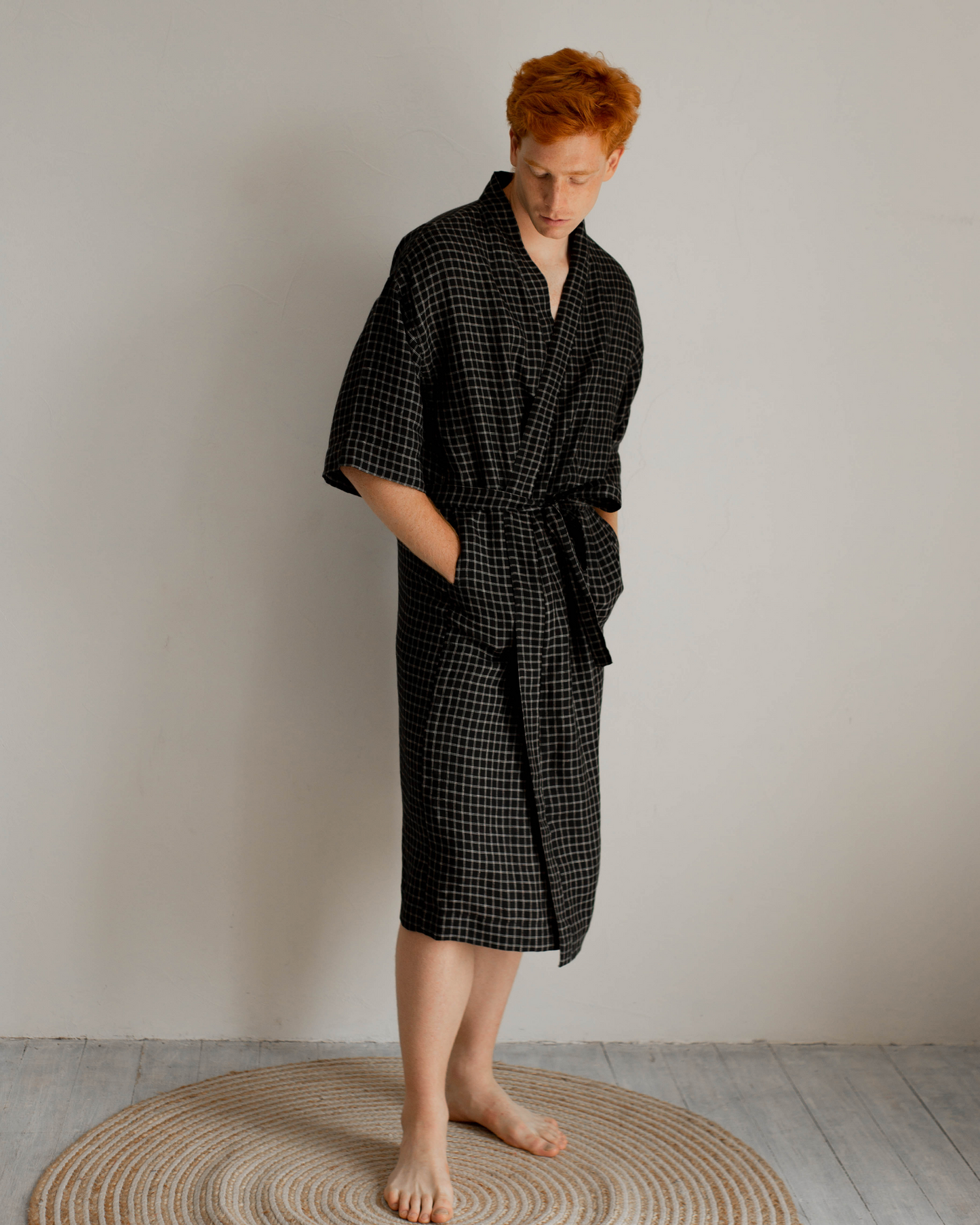 Unisex linen robe