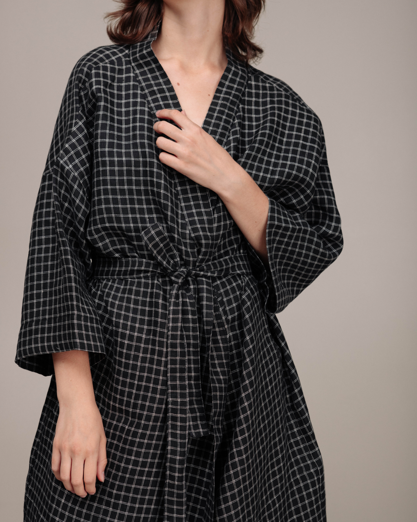Unisex linen robe