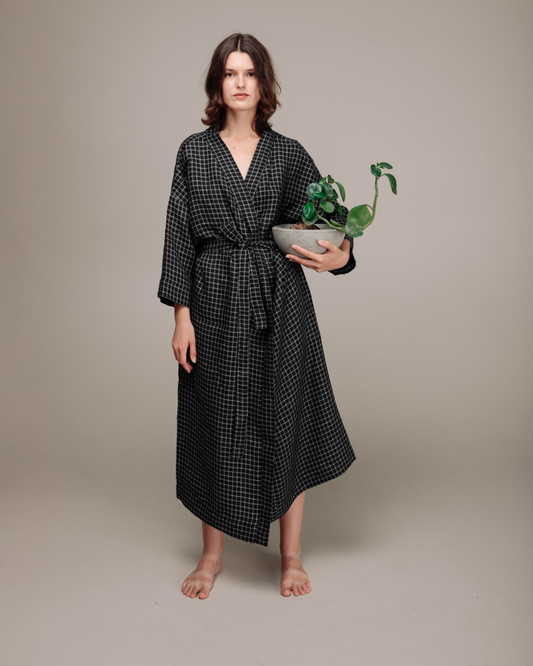 Unisex linen robe